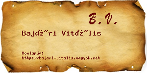 Bajári Vitális névjegykártya